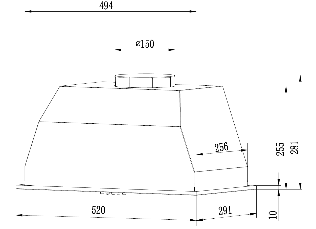 картинка Кухонная вытяжка Weissgauff BOX 1200 BL 