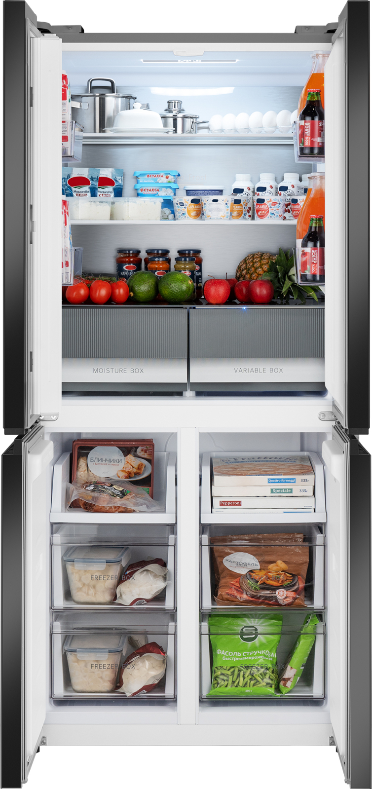 картинка Полувстраиваемый холодильник Weissgauff WCD 450 BEG NoFrost Inverter 