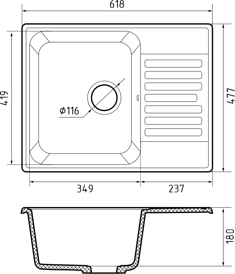 картинка Кухонная мойка Granfest-Quarz GF-Z13 