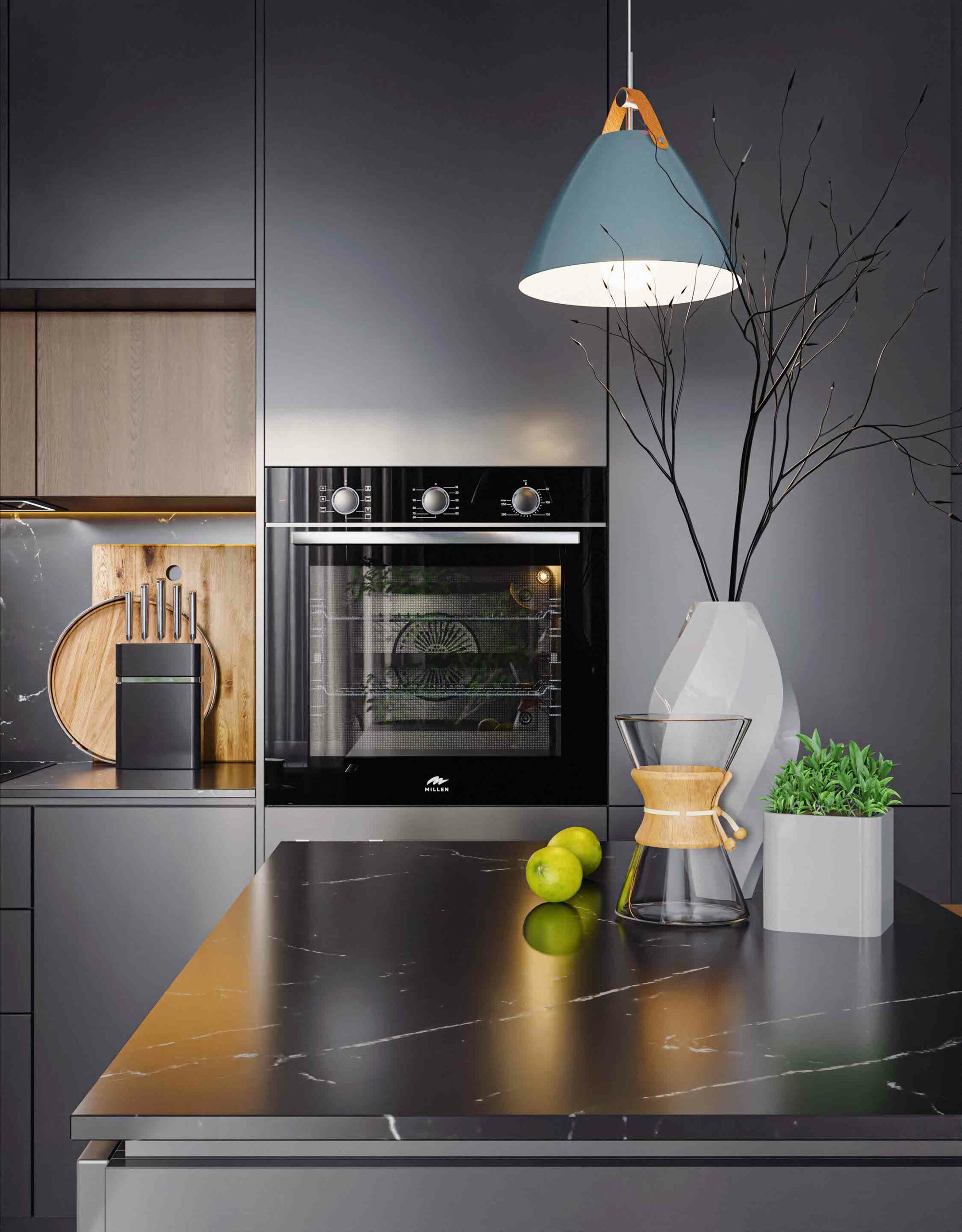 картинка Электрический духовой шкаф Millen MEO 6001 BL  картинка Электрический духовой шкаф Millen MEO 6001 BL