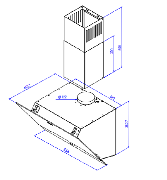 картинка Кухонная вытяжка Delonghi LINEA 608 NB 