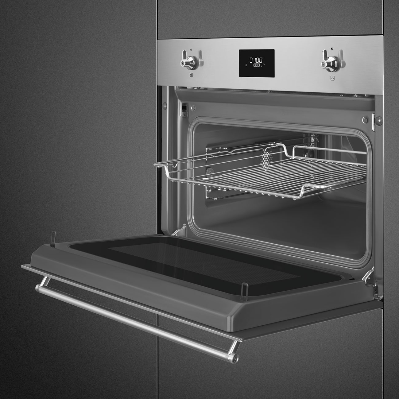 картинка Микроволновая печь Smeg SO4301M0X  картинка Микроволновая печь Smeg SO4301M0X