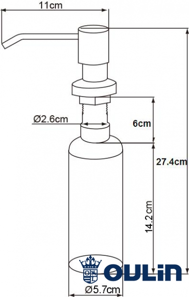 картинка Дозатор для мыла Oulin OL-401 D  картинка Дозатор для мыла Oulin OL-401 D