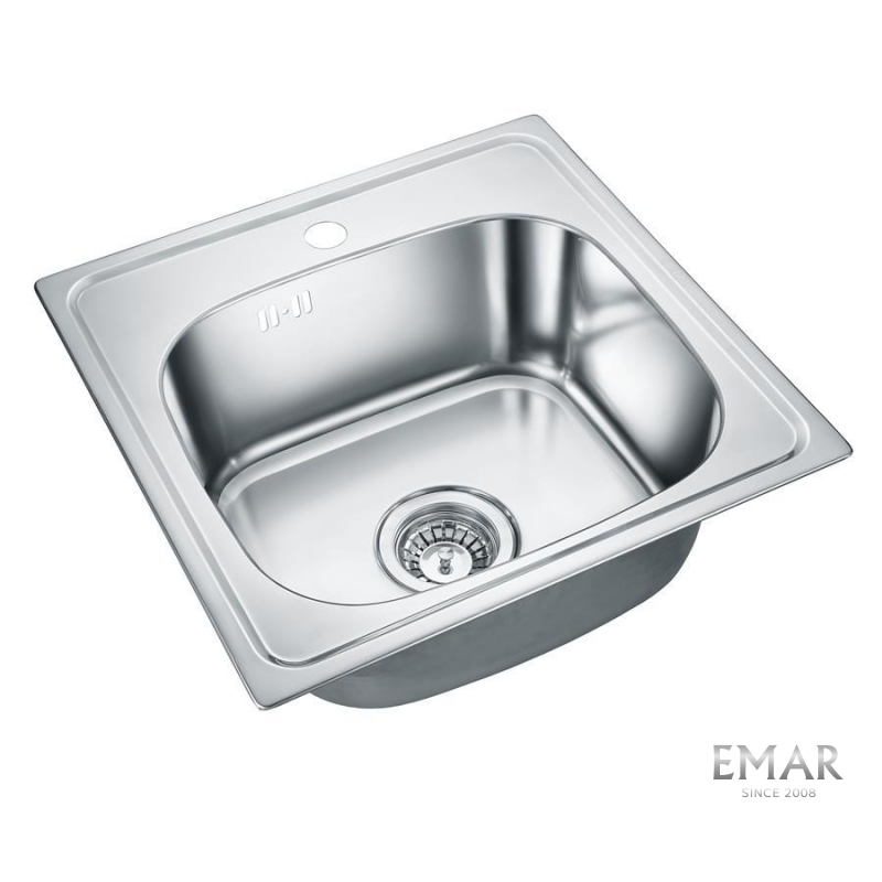 картинка Кухонная мойка Emar Steel 130A глянец  картинка Кухонная мойка Emar Steel 130A глянец