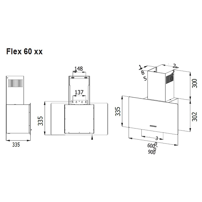 картинка Кухонная вытяжка Evelux FLEX 60 BG  картинка Кухонная вытяжка Evelux FLEX 60 BG