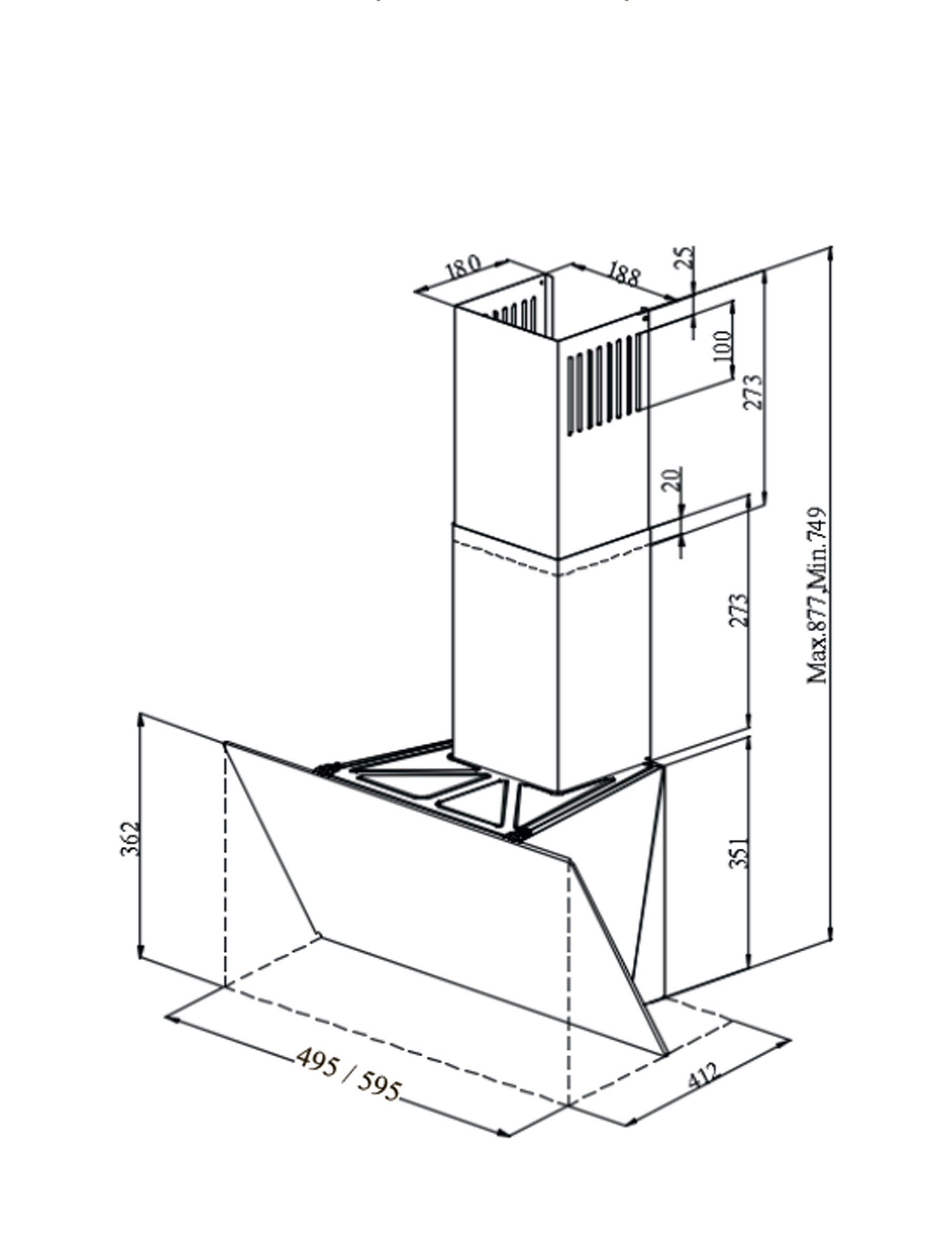 картинка Кухонная вытяжка Monsher ASTRA 50 NOIR 