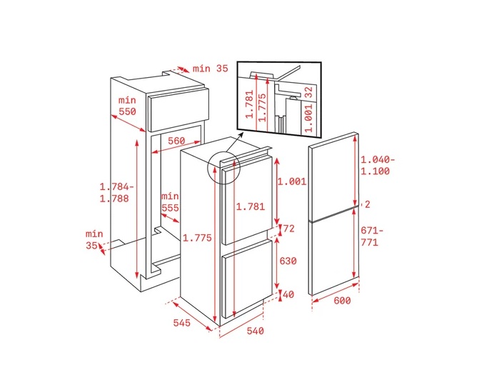 картинка Встраиваемый холодильник Teka RBF 73340 FI 