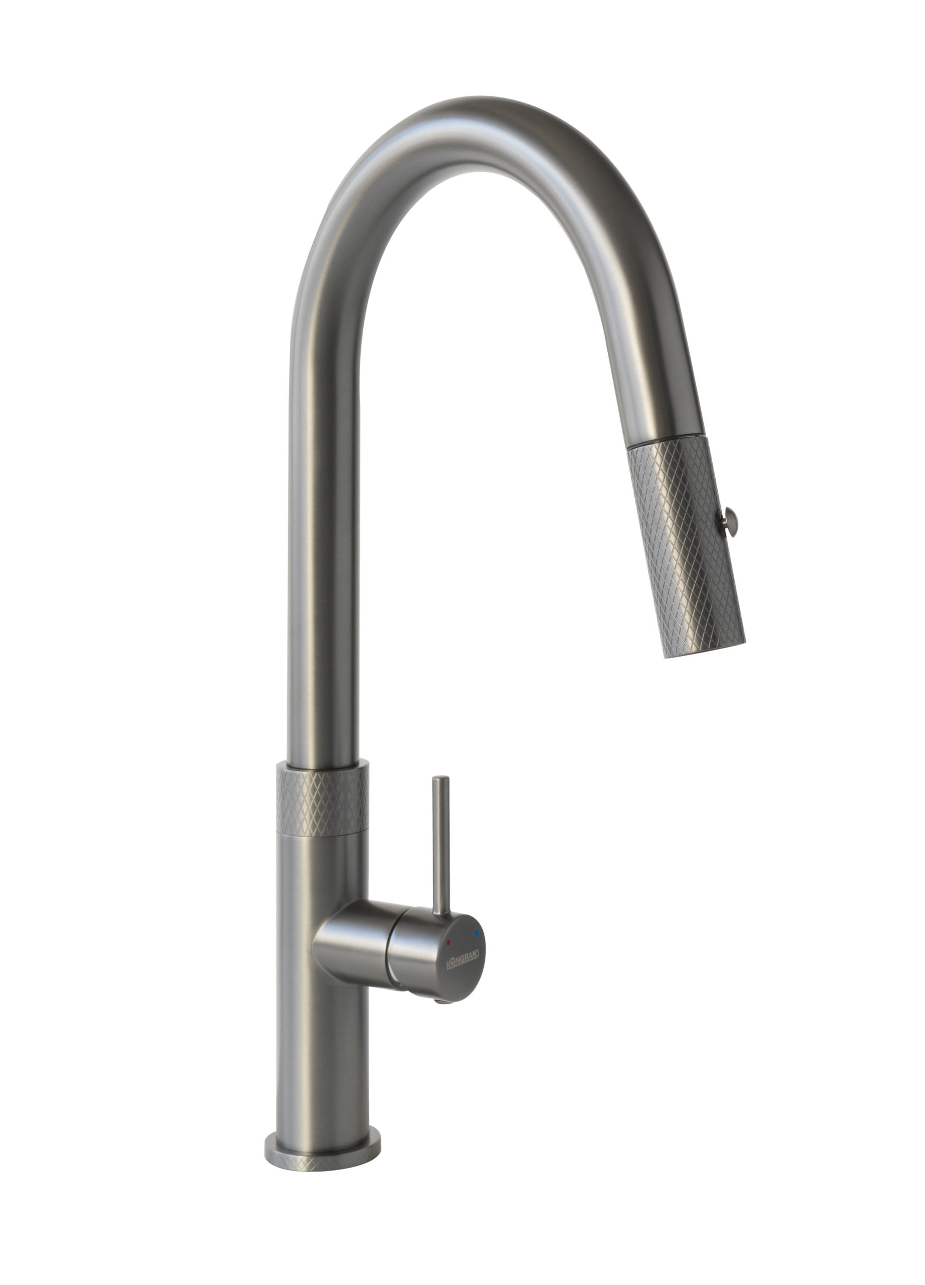 картинка Смеситель с выдвижной лейкой LONGRAN TECHNO GUNGREY LM2183 GG 