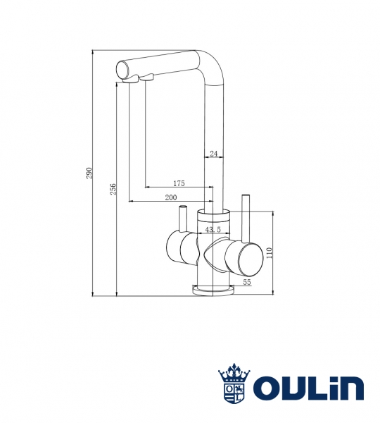 картинка Смеситель Oulin OL-8021 сатин  картинка Смеситель Oulin OL-8021 сатин