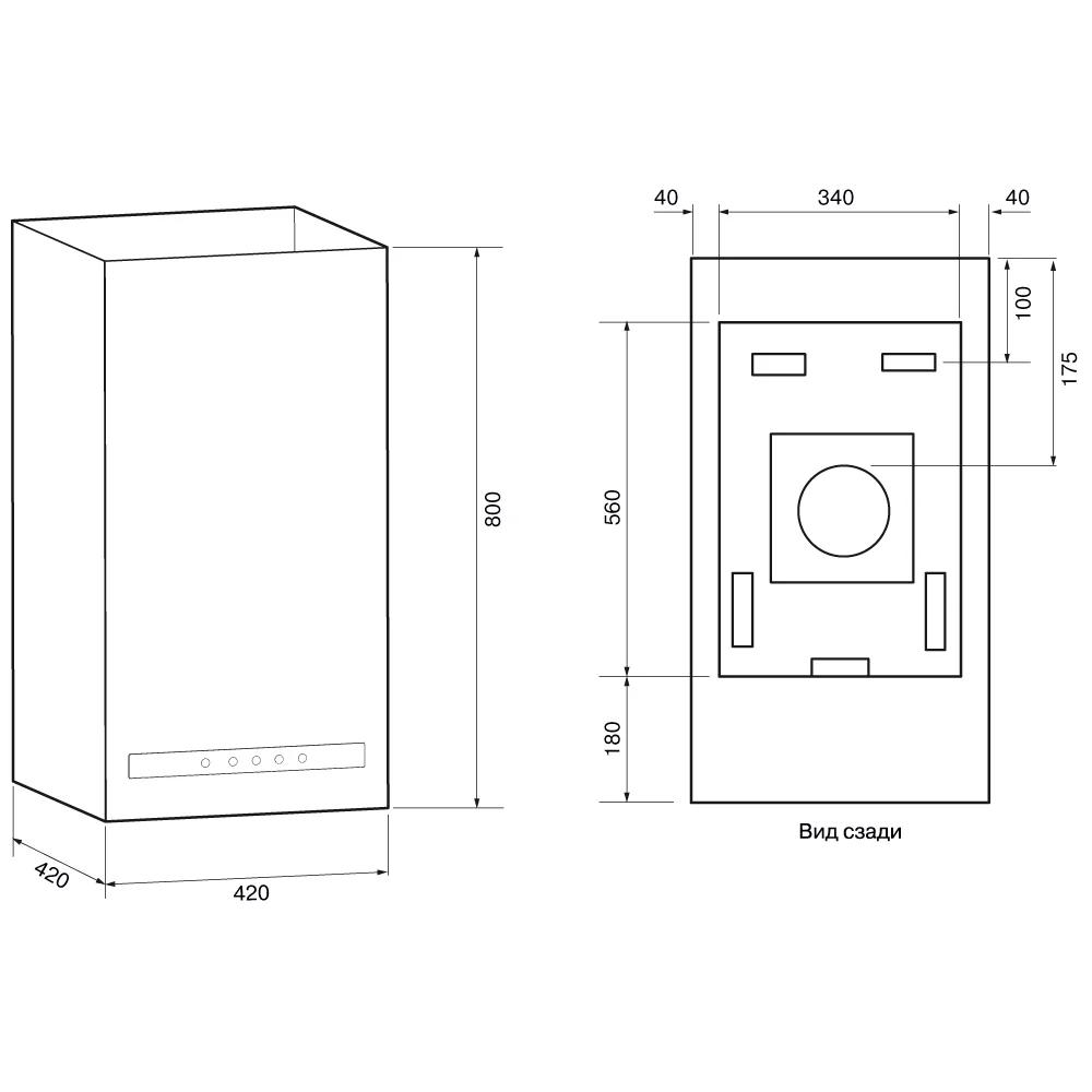 картинка Кухонная вытяжка Krona DITA F MAX 420 inox SGC 
