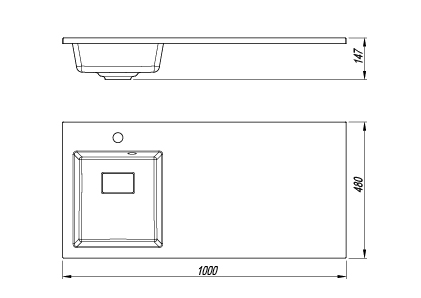 картинка Мойка для ванной Florentina АВАНТИ 1000L 