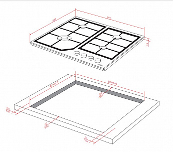 картинка Газовая варочная панель Monsher MGG 63 Blanc 