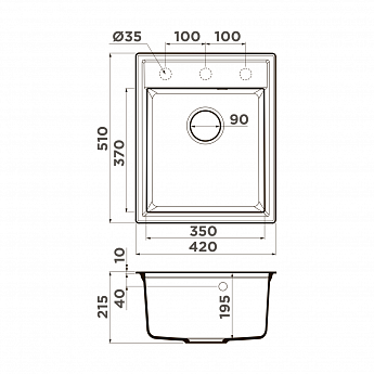 картинка Кухонная мойка Omoikiri DAISEN-42 
