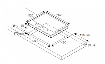 картинка Газовая варочная панель Bertazzoni P755CHERAC слоновая кость 