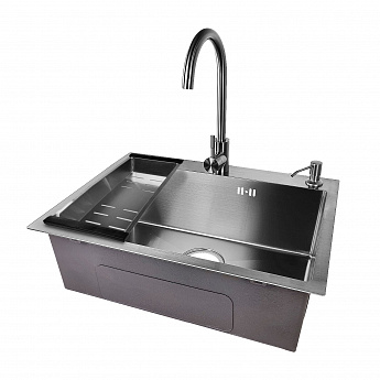 картинка Комплект Emar Satine (мойка, смеситель, дозатор, корзина) 