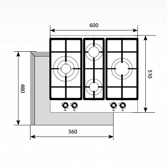 картинка Варочная панель Lex GVG 643C BL  картинка Варочная панель Lex GVG 643C BL