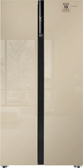 картинка Отдельностоящий холодильник Weissgauff WSBS 600 BeG NoFrost Inverter 