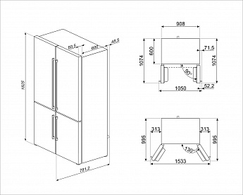 картинка Отдельностоящий холодильник Smeg FQ60BDE 