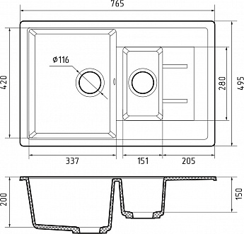 картинка Мойка для кухни Granfest GR-Q775KL терракот 