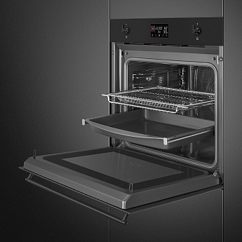 картинка Электрический духовой шкаф с функцией СВЧ Smeg SO6302M2N  картинка Электрический духовой шкаф с функцией СВЧ Smeg SO6302M2N
