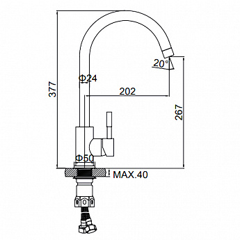 картинка Смеситель Ledeme L74998A-3 нержавеющая сталь 