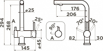 картинка Смеситель  Omoikiri PURE DROP LITE + NAGANO-P 