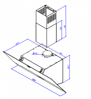 картинка Кухонная вытяжка Delonghi LINEA 915 NB 