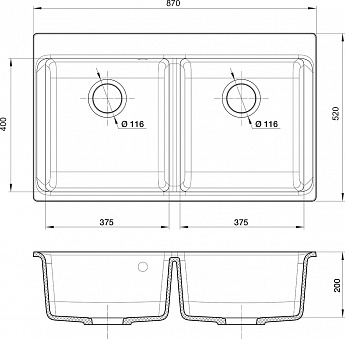 картинка Мойка для кухни Rivelato AXEL X-90-2D 