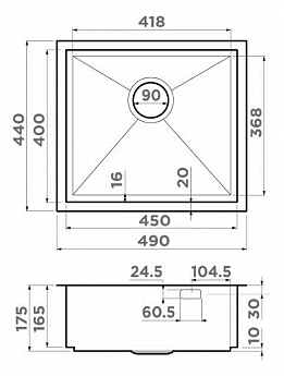 картинка Мойка Omoikiri KASEN 49-16 INT LG  картинка Мойка Omoikiri KASEN 49-16 INT LG