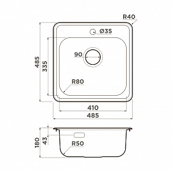 картинка Мойка для кухни Omoikiri NOTORO 48-IN 