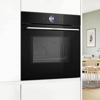 картинка Электрический духовой шкаф с функцией СВЧ Bosch HMG776NB1 черный 