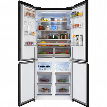 картинка Полувстраиваемый холодильник Hiberg RFQ-600DX NFGB inverter черный 