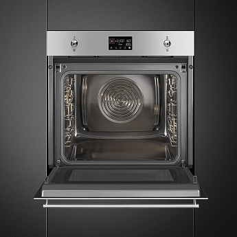 картинка Электрический духовой шкаф с СВЧ Smeg SO6302M2X  картинка Электрический духовой шкаф с СВЧ Smeg SO6302M2X