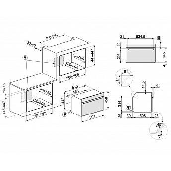 картинка Микроволновая печь Smeg SO4301M0N черный матовый  картинка Микроволновая печь Smeg SO4301M0N черный матовый