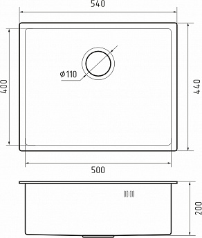 картинка Мойка для кухни Rivelato Rinox 5444 UN  картинка Мойка для кухни Rivelato Rinox 5444 UN