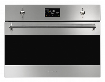 картинка Электрический духовой шкаф с функцией СВЧ Smeg SO4302M1X  картинка Электрический духовой шкаф с функцией СВЧ Smeg SO4302M1X
