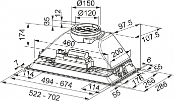 картинка Кухонная вытяжка полновстраиваемая Franke Box FBI 705 BK черная  картинка Кухонная вытяжка полновстраиваемая Franke Box FBI 705 BK черная