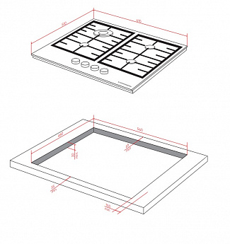 картинка Газовая варочная панель Kuppersberg FG 62 B 