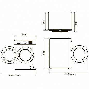 картинка Стиральная машина Krona RHENE WHITE 1000 6K WM  картинка Стиральная машина Krona RHENE WHITE 1000 6K WM