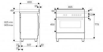 картинка Комбинированная кухонная плита Bertazzoni PRO96L1EROT красная 