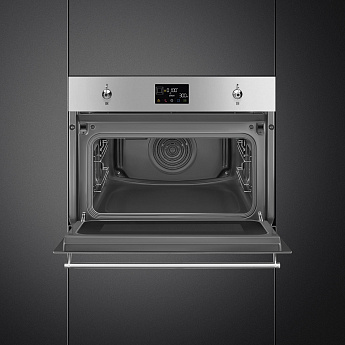 картинка Электрический духовой шкаф с функцией СВЧ Smeg SO4302M1X  картинка Электрический духовой шкаф с функцией СВЧ Smeg SO4302M1X