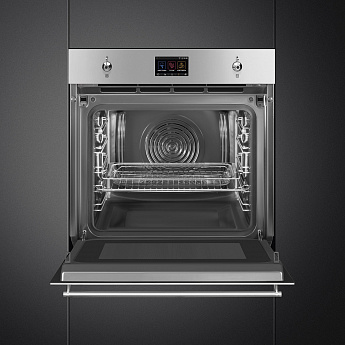 картинка Электрический духовой шкаф с функцией СВЧ и пароварки Smeg SO6303APX  картинка Электрический духовой шкаф с функцией СВЧ и пароварки Smeg SO6303APX