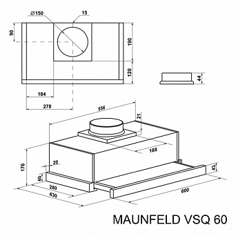 картинка Кухонная вытяжка Maunfeld VSQ 60 INOX/GLASS WHITE 