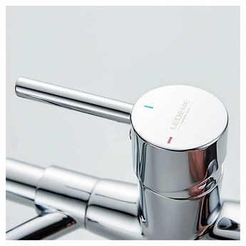картинка Смеситель Ledeme L4855-2 хром/черный шланг  картинка Смеситель Ledeme L4855-2 хром/черный шланг