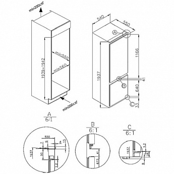 картинка Встраиваемый холодильник Maunfeld MBF193NFWGR Inverter  картинка Встраиваемый холодильник Maunfeld MBF193NFWGR Inverter