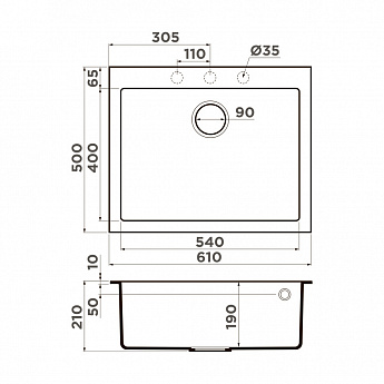 картинка Кухонная мойка Omoikiri BOSEN 61 