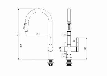 картинка Смеситель LONGRAN Sprint logic LM2187 черный 