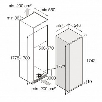 картинка Встраиваемый холодильник Asko RBR276DND1 