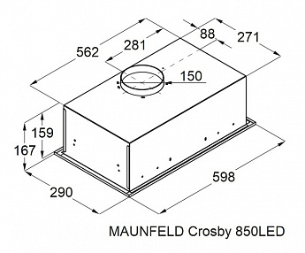картинка Кухонная вытяжка Maunfeld CROSBY 850LED  картинка Кухонная вытяжка Maunfeld CROSBY 850LED