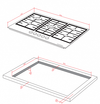 картинка Газовая варочная панель Kuppersberg FS 910 C Bronze 